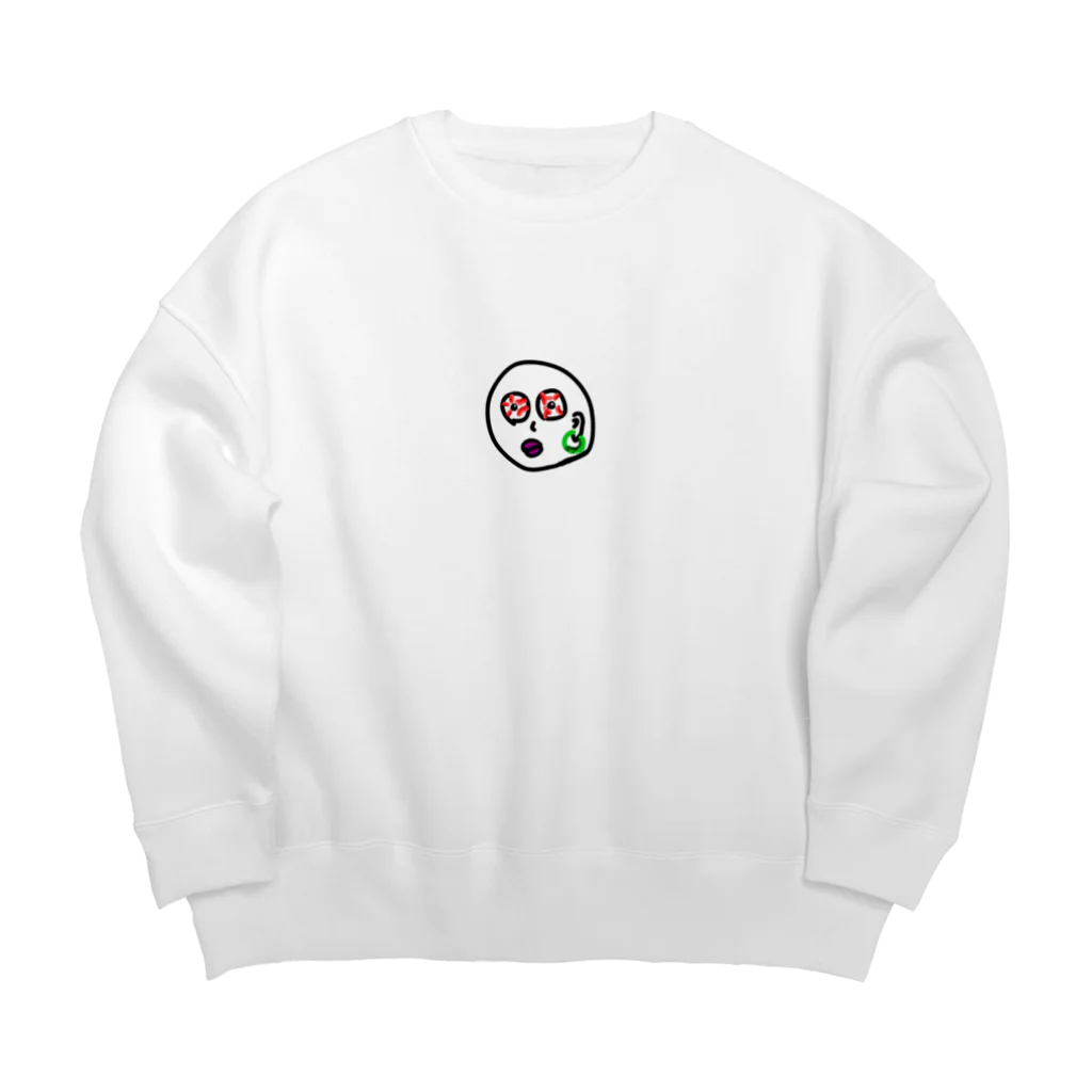 7ぶんの3まの充血ピアスくん Big Crew Neck Sweatshirt