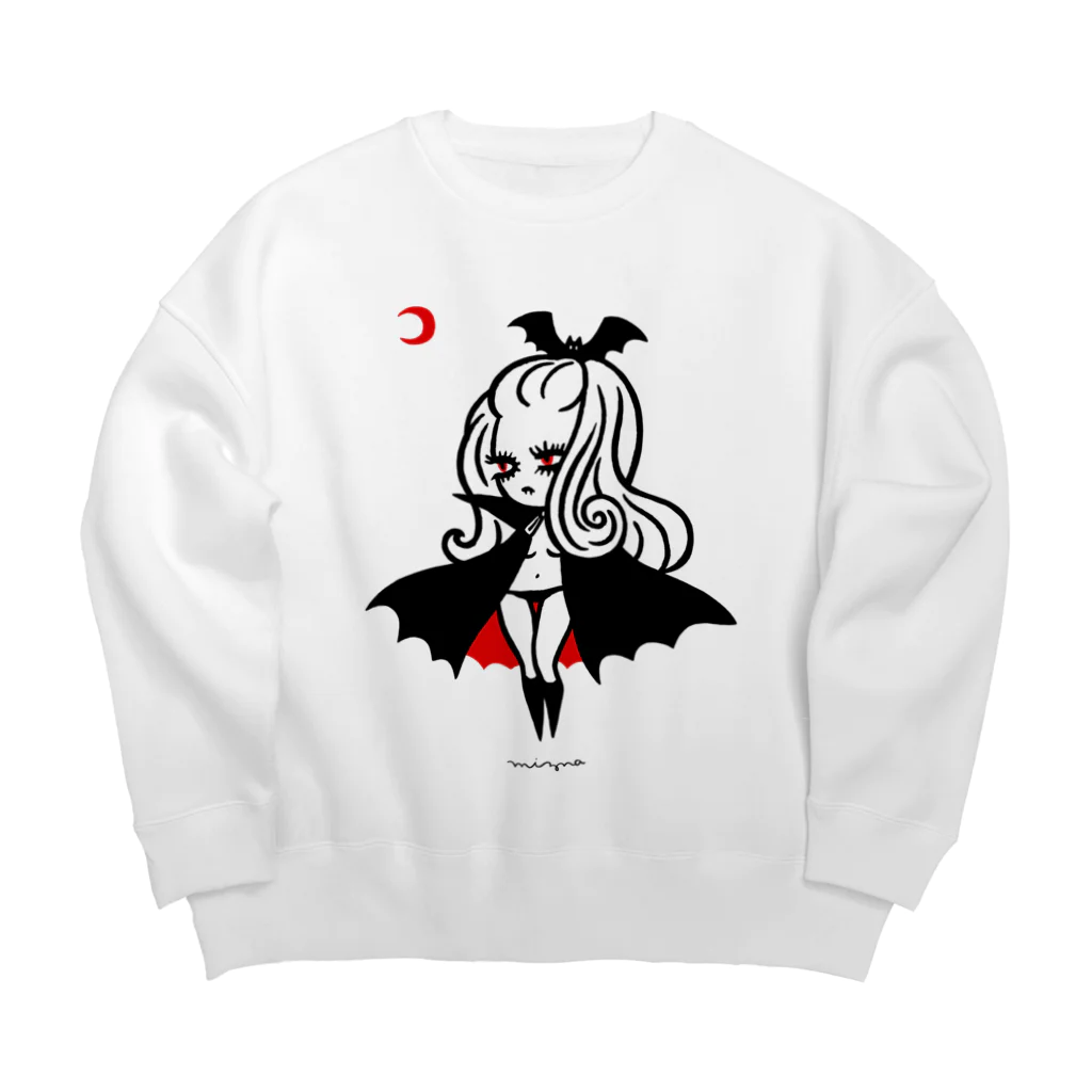 Mizna Wadaの月夜のヴァンパイアガール - ライトカラー向け Big Crew Neck Sweatshirt