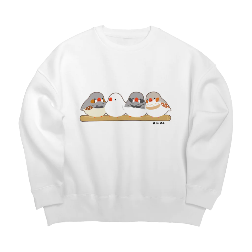 TeaDrop.Cのキンカチョウ（枠付き） Big Crew Neck Sweatshirt