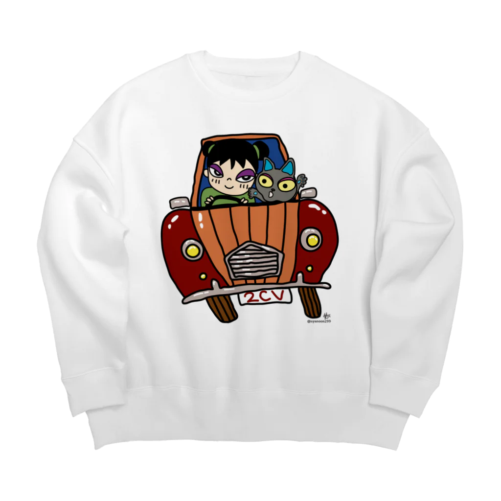 にゃぬ〜ン王国の2CV大好き♪ Big Crew Neck Sweatshirt