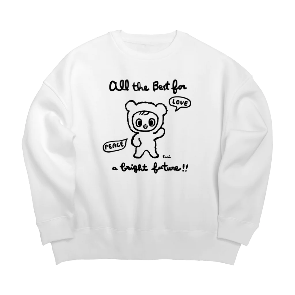 天明幸子　SUZURI  オフィシャルショップのkigurumiくん Big Crew Neck Sweatshirt