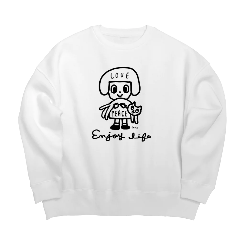 天明幸子　SUZURI  オフィシャルショップのlove & peace Big Crew Neck Sweatshirt