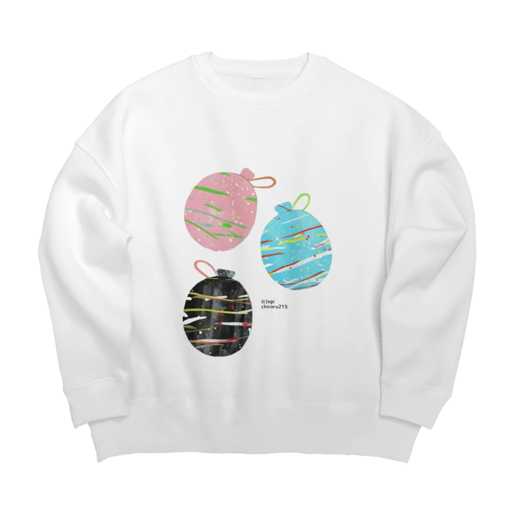 Sugar Ginger Cookieの3色の水ヨーヨー Big Crew Neck Sweatshirt