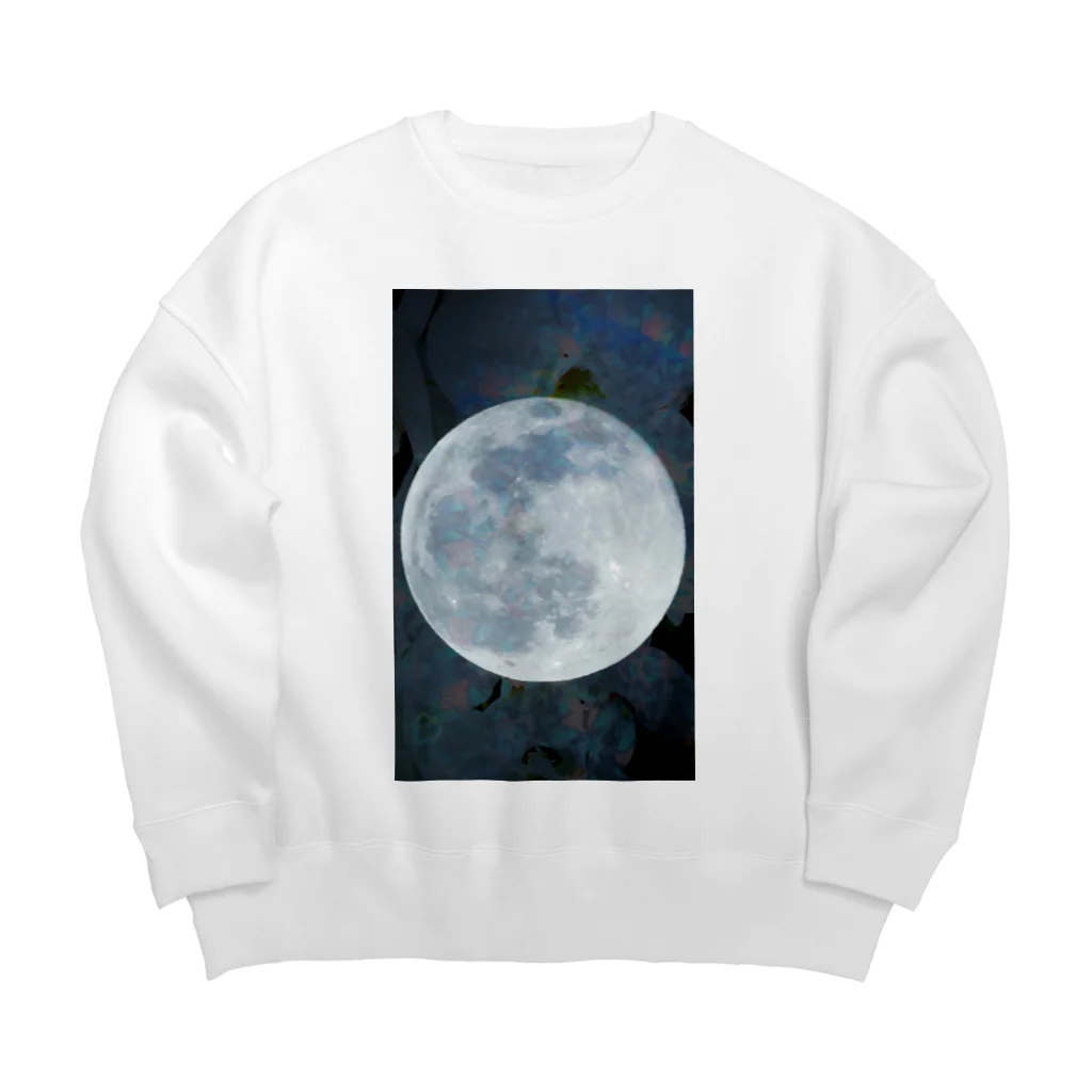 Natsumex Teleido-Worksのmoon light, flower night Big Crew Neck Sweatshirt