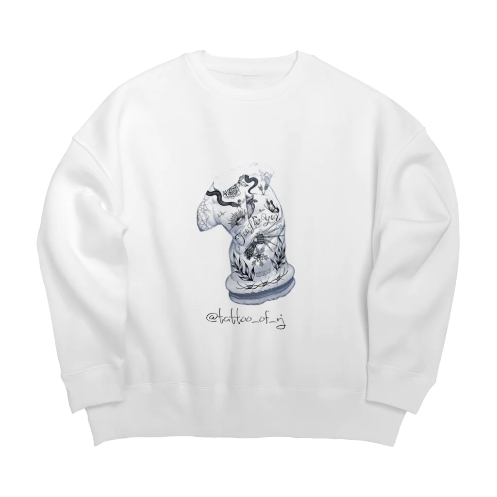 Rj.Brand - art&fashionのTattoo on Plaster Figure Big Crew Neck Sweatshirt