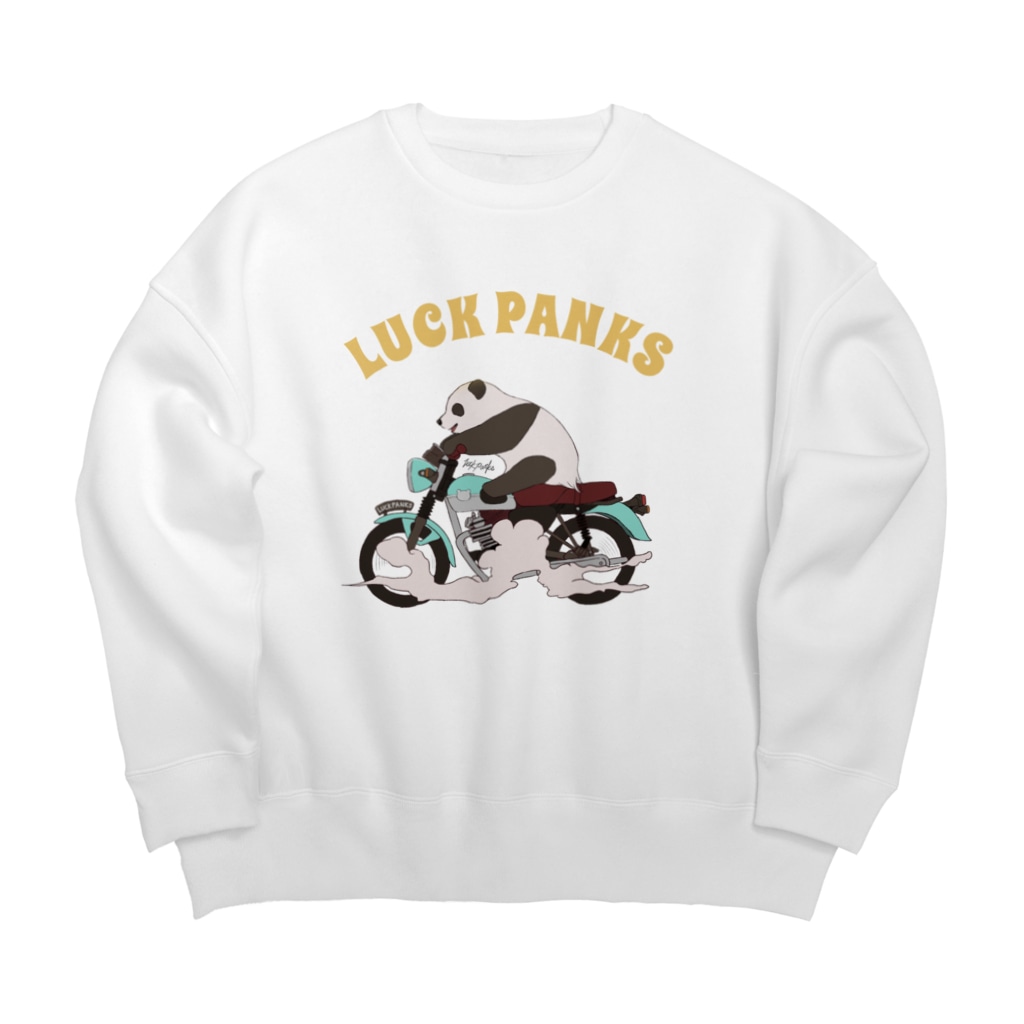 ラックパンクスのバイク乗りのパンダ Big Crew Neck Sweatshirt