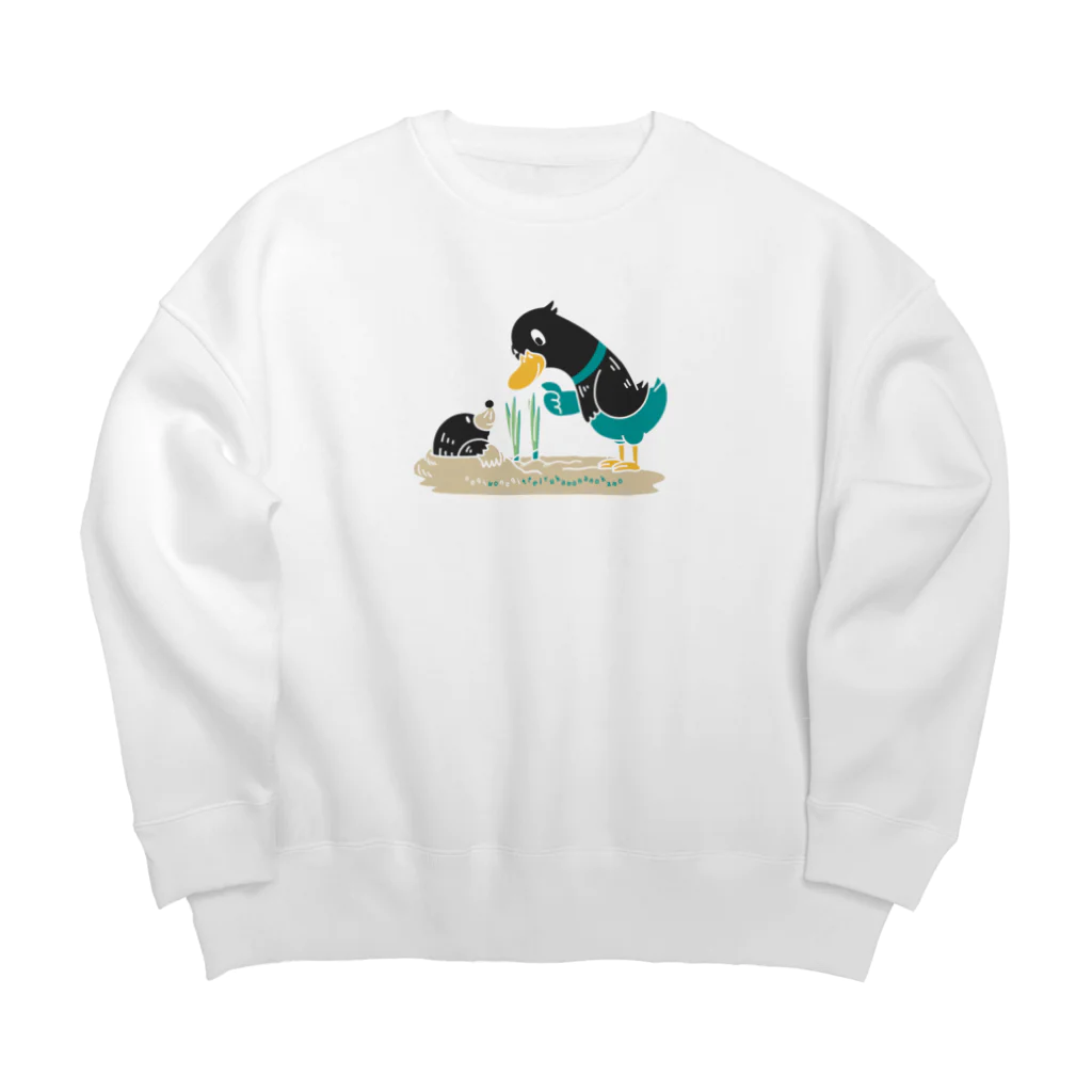 イラスト MONYAAT のねぎってる鴨カモ BM 白フチなし  Big Crew Neck Sweatshirt