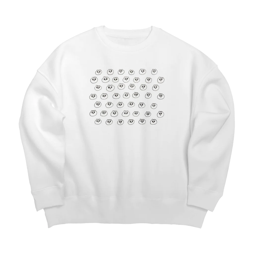 クマ熊の肉まん君いっぱい Big Crew Neck Sweatshirt