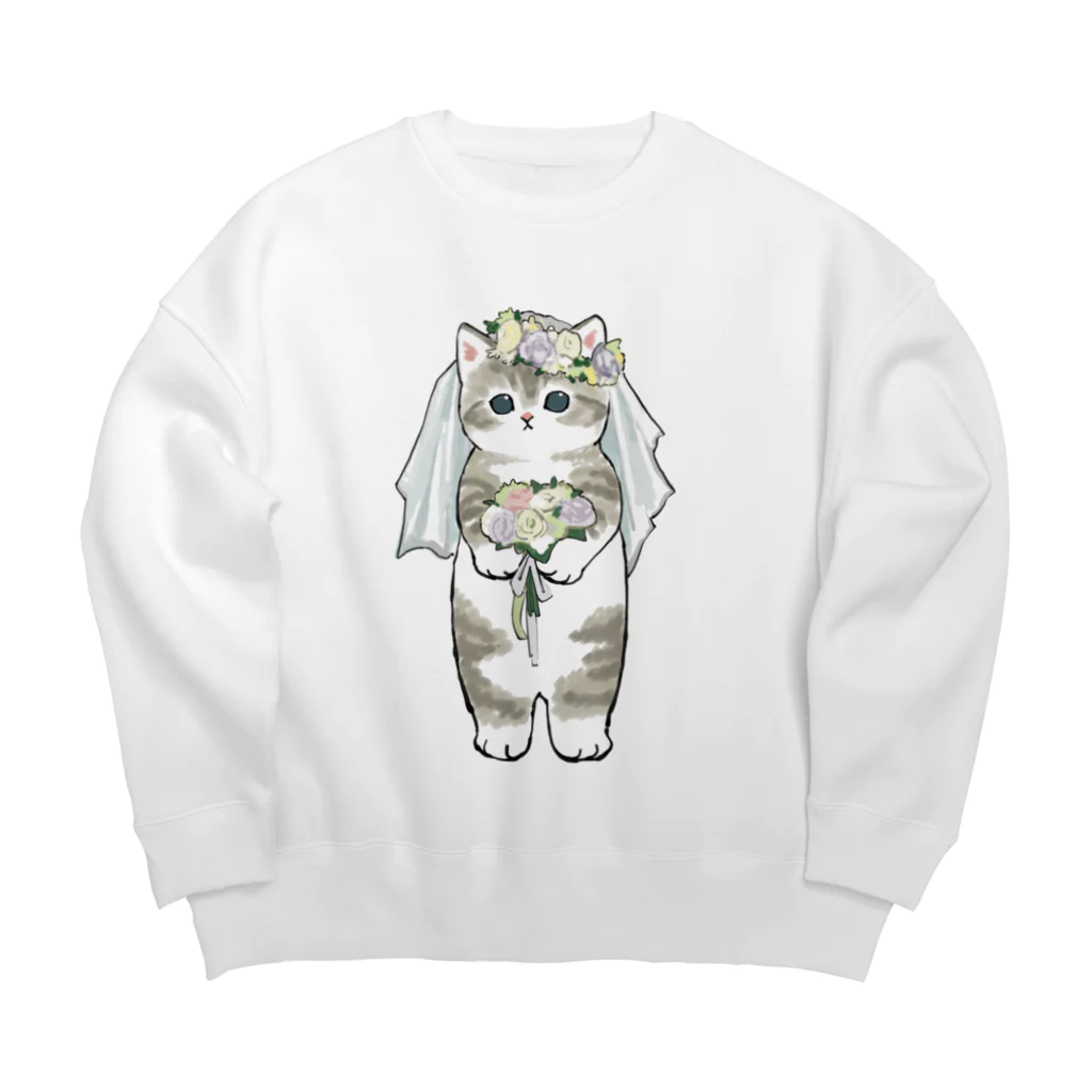 mofusandの花嫁にゃん Big Crew Neck Sweatshirt