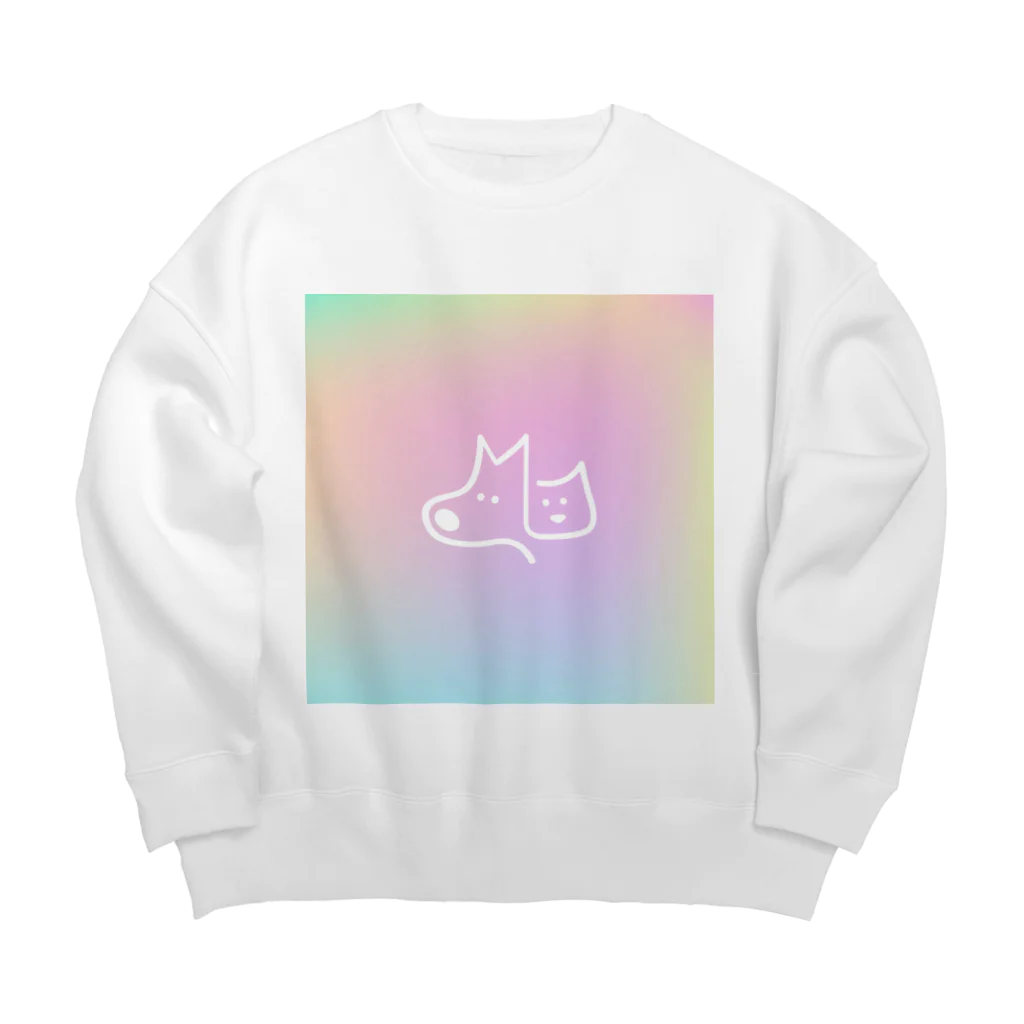 さとうのカラフルわんこ Big Crew Neck Sweatshirt