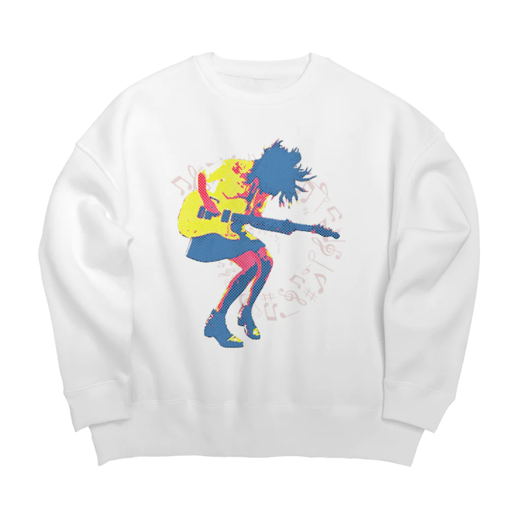 やまびこやまのギターガール004 Big Crew Neck Sweatshirt