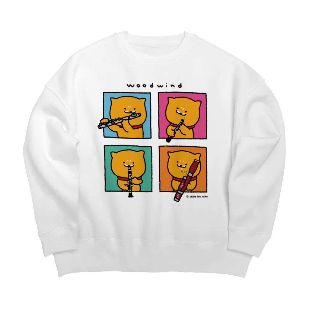 柴犬ラクのTシャツ_窓ラク（木管） Big Crew Neck Sweatshirt