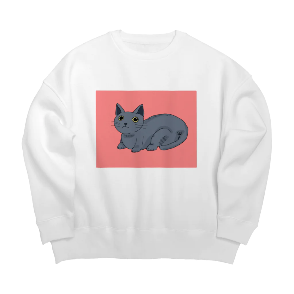 うわー！！！のネコ Big Crew Neck Sweatshirt