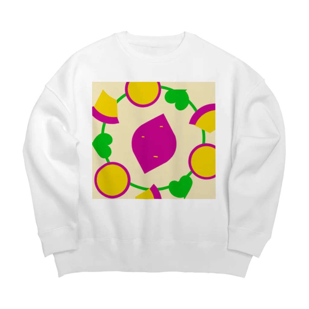pastelia　shopの①🍠さつまいものアイコン Sweet potato icon Big Crew Neck Sweatshirt