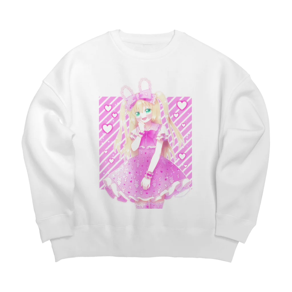 かわいいもののおみせ　いそぎんちゃくの💕🐰 Big Crew Neck Sweatshirt