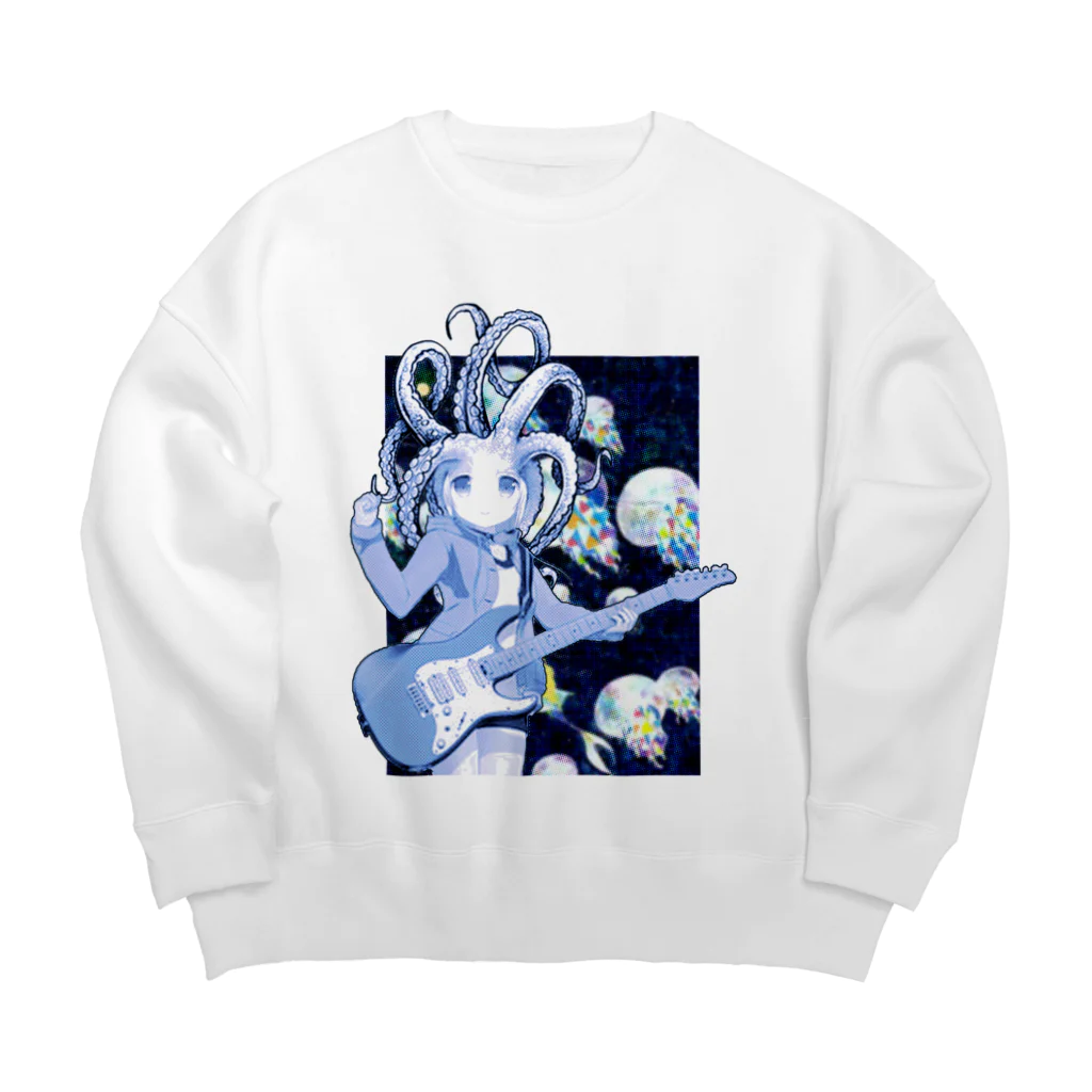 やまびこやまのロックタコ少女 Big Crew Neck Sweatshirt