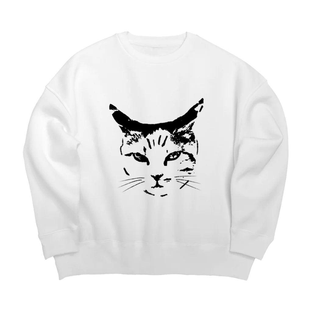 小鳥と映画館の睨んでるネコ Big Crew Neck Sweatshirt