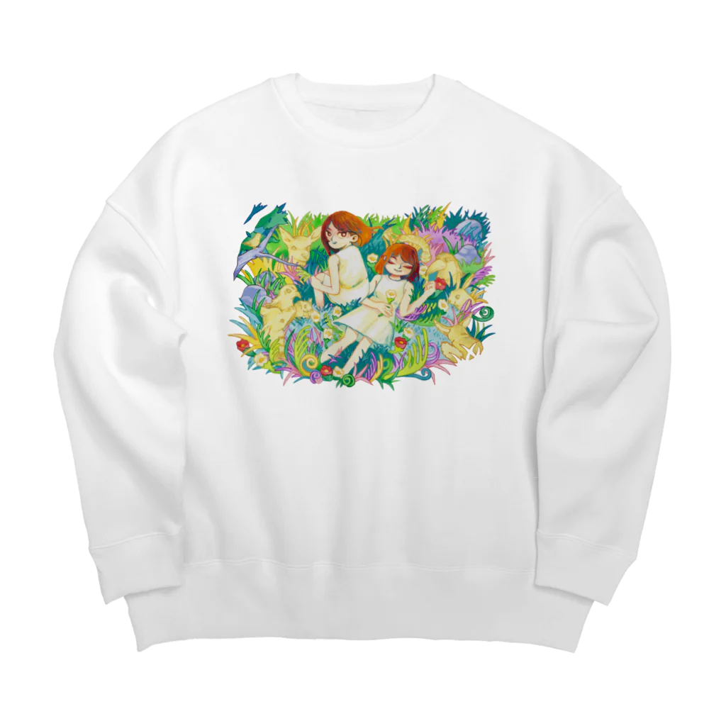 ほそぼそタイムスのふたりあわせ Big Crew Neck Sweatshirt