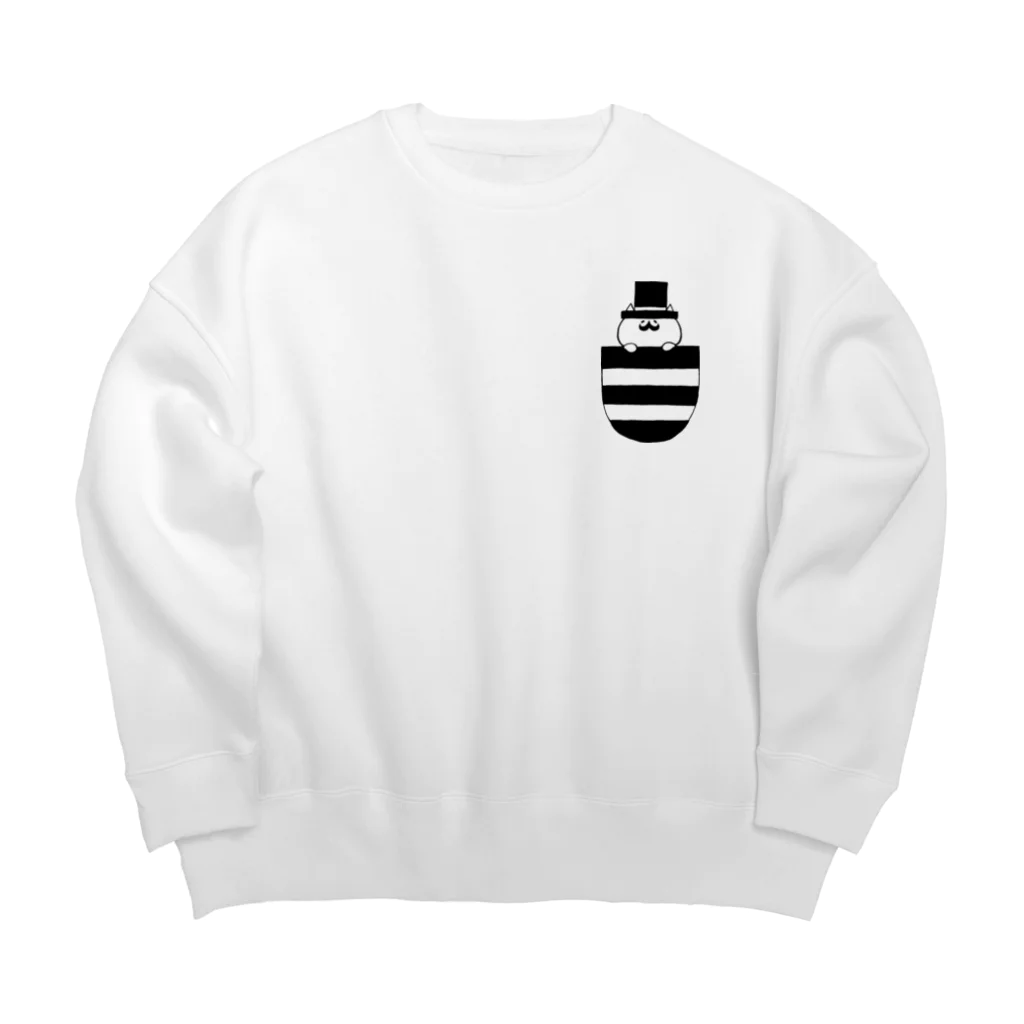 nyakamoのpocket gentleman cat Big Crew Neck Sweatshirt