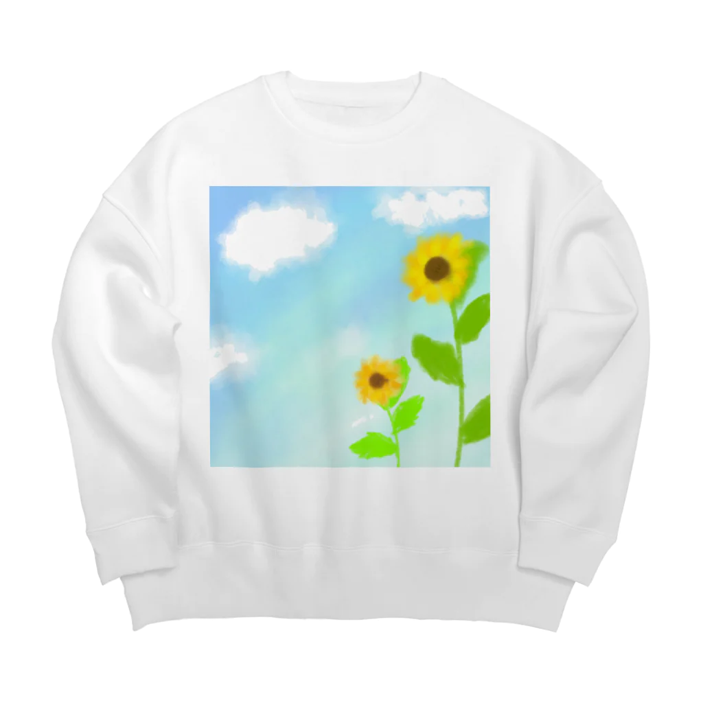 Lily bird（リリーバード）の青空とひまわり Big Crew Neck Sweatshirt