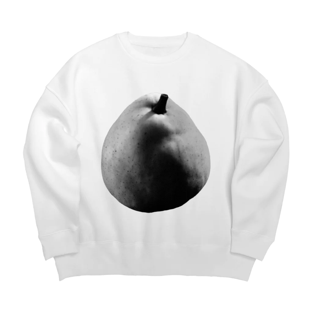 ハヤシ屋の洋梨好き-monochrome  Big Crew Neck Sweatshirt