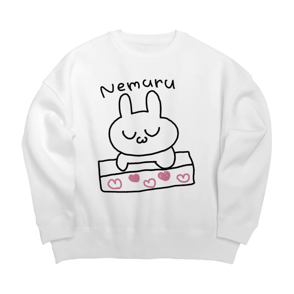 ゆるいぐっずを生み出す母のねむるうさぎ Big Crew Neck Sweatshirt