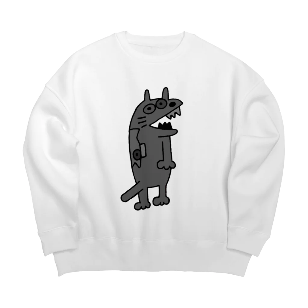 ぴょろりんちょ🐤のやべえ柄のキテレツねこ（魚柄） Big Crew Neck Sweatshirt