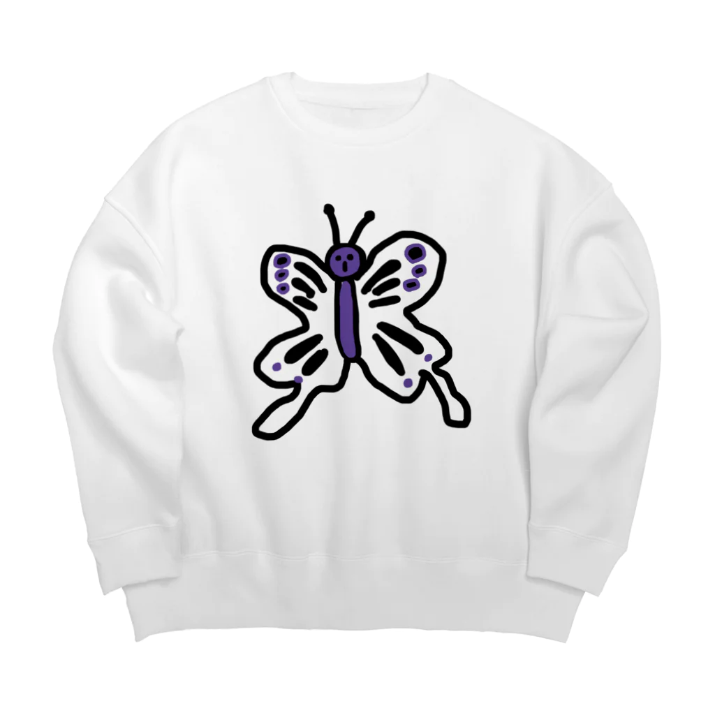 手描きグッズのお店の毒あるちょうちょう Big Crew Neck Sweatshirt