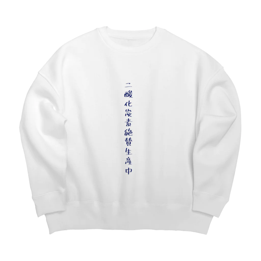 みかんの雑貨屋さんの二酸化炭素生産 Big Crew Neck Sweatshirt