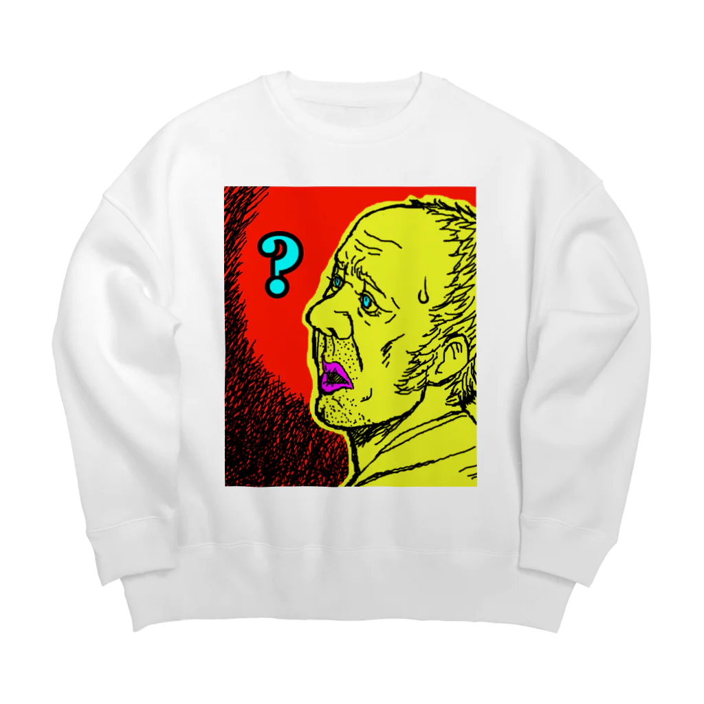 komgikogikoの理解できなくてあせるおじさん Big Crew Neck Sweatshirt