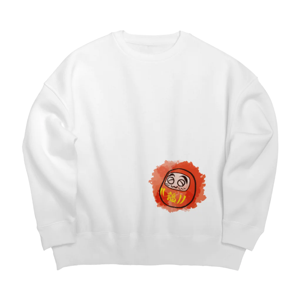 ぽかぽか屋のニコニコのダルマちゃん Big Crew Neck Sweatshirt