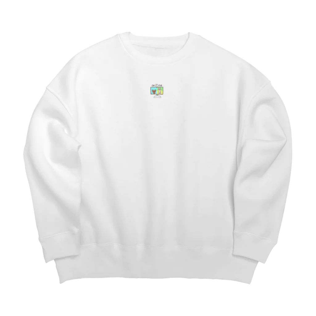 ゆずずショップのオンライン中のくまくまとうさぎちゃん Big Crew Neck Sweatshirt