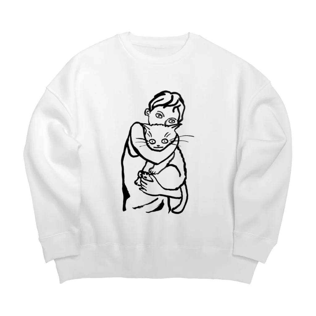 マイマイタケのニャンコ吸っとけ（白猫） Big Crew Neck Sweatshirt