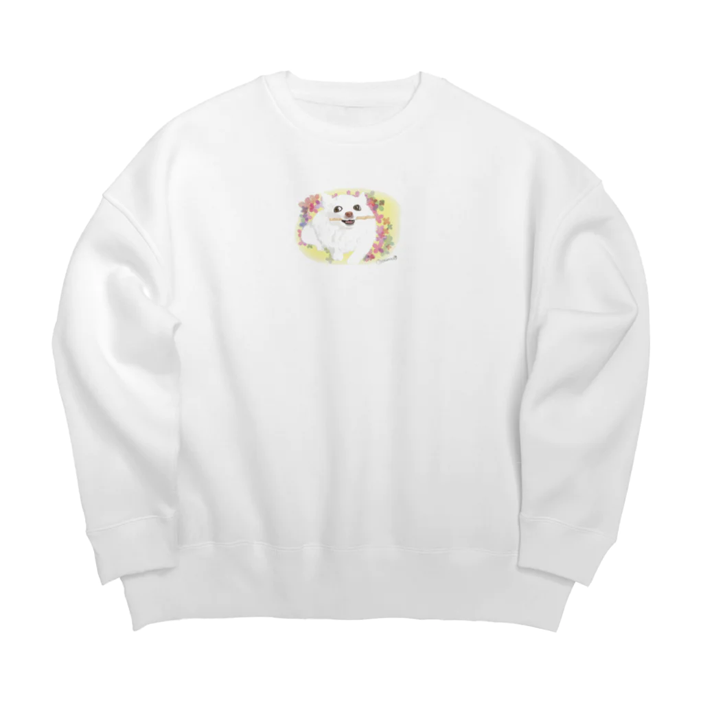 もかふしぎ🐰のチワワかみかみ Big Crew Neck Sweatshirt