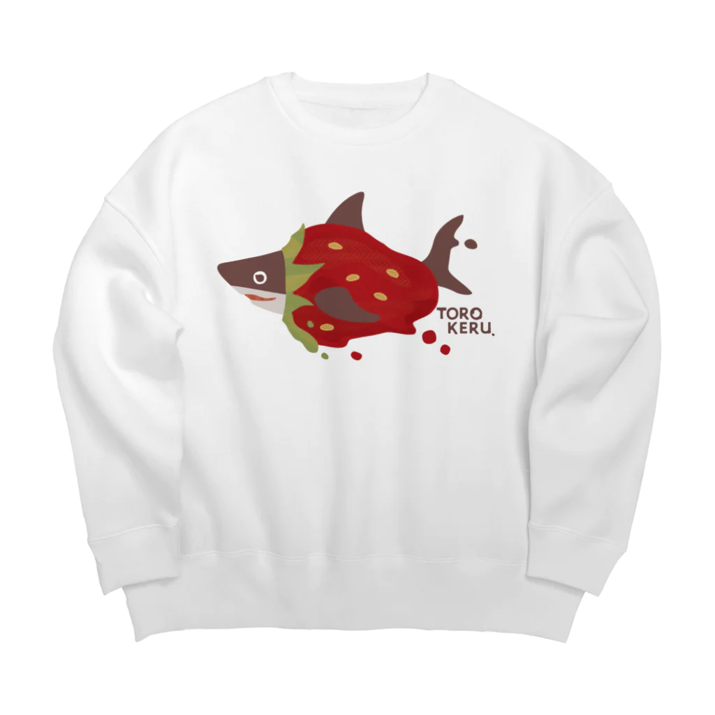 さかたようこ / サメ画家の苺ととろけるおサメさん | TOROKERU SHARK Strawberry Big Crew Neck Sweatshirt