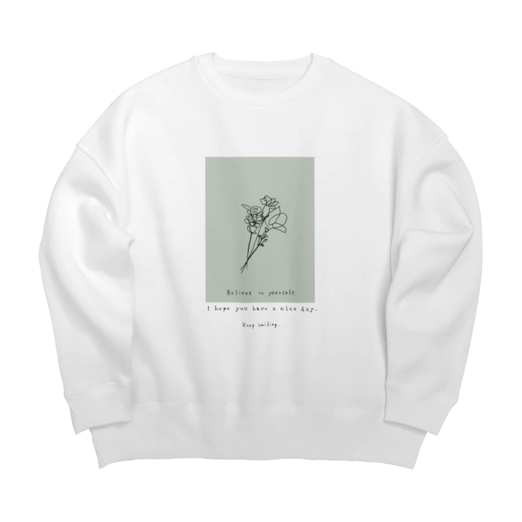 rilybiiのbouquet green Big Crew Neck Sweatshirt