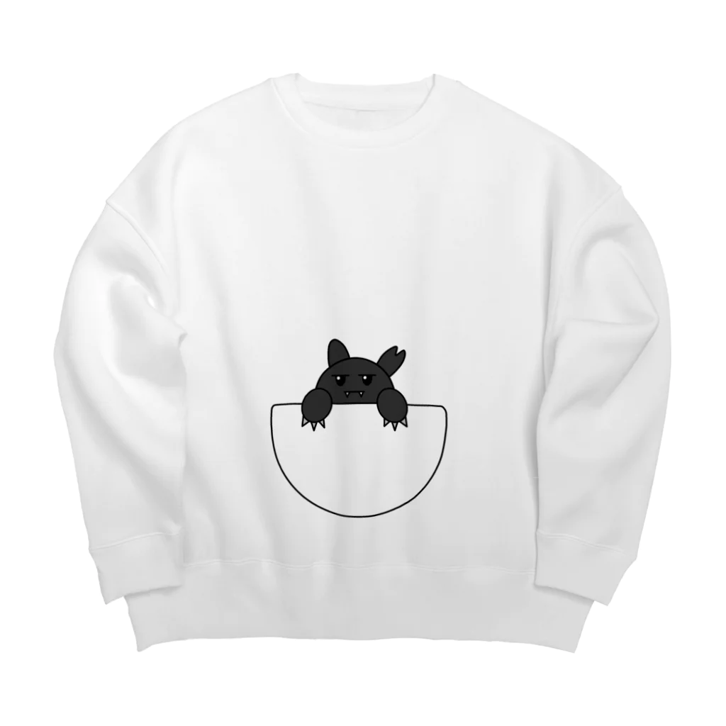 Kickassのポケットに住み着く猫です Big Crew Neck Sweatshirt