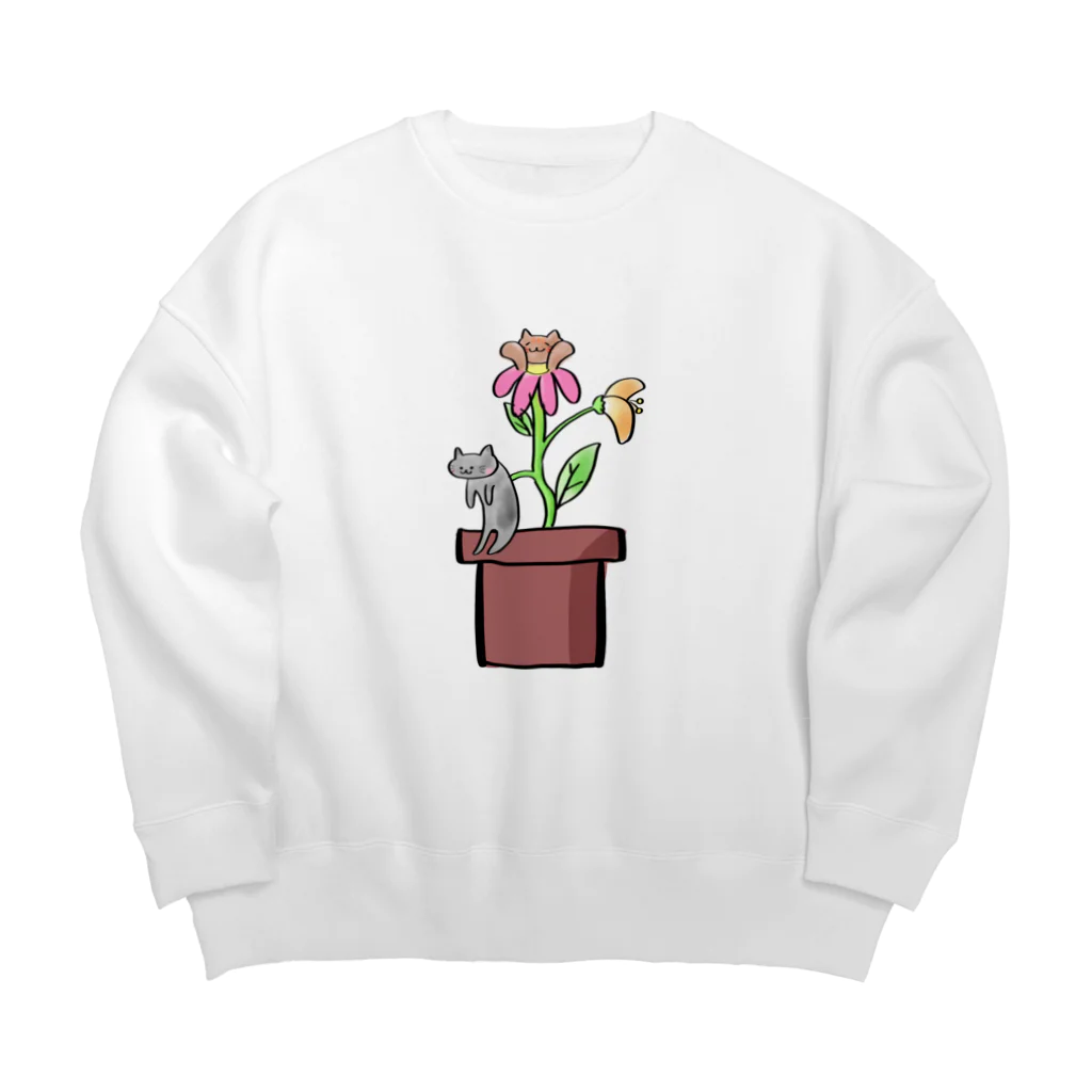 margaritaの観猫植物 Big Crew Neck Sweatshirt