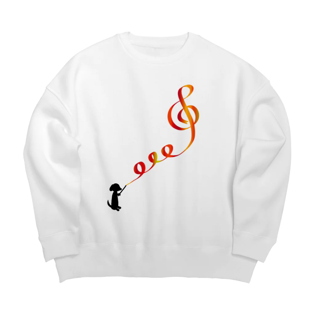 CHOSANAのリボンでト音記号 Big Crew Neck Sweatshirt