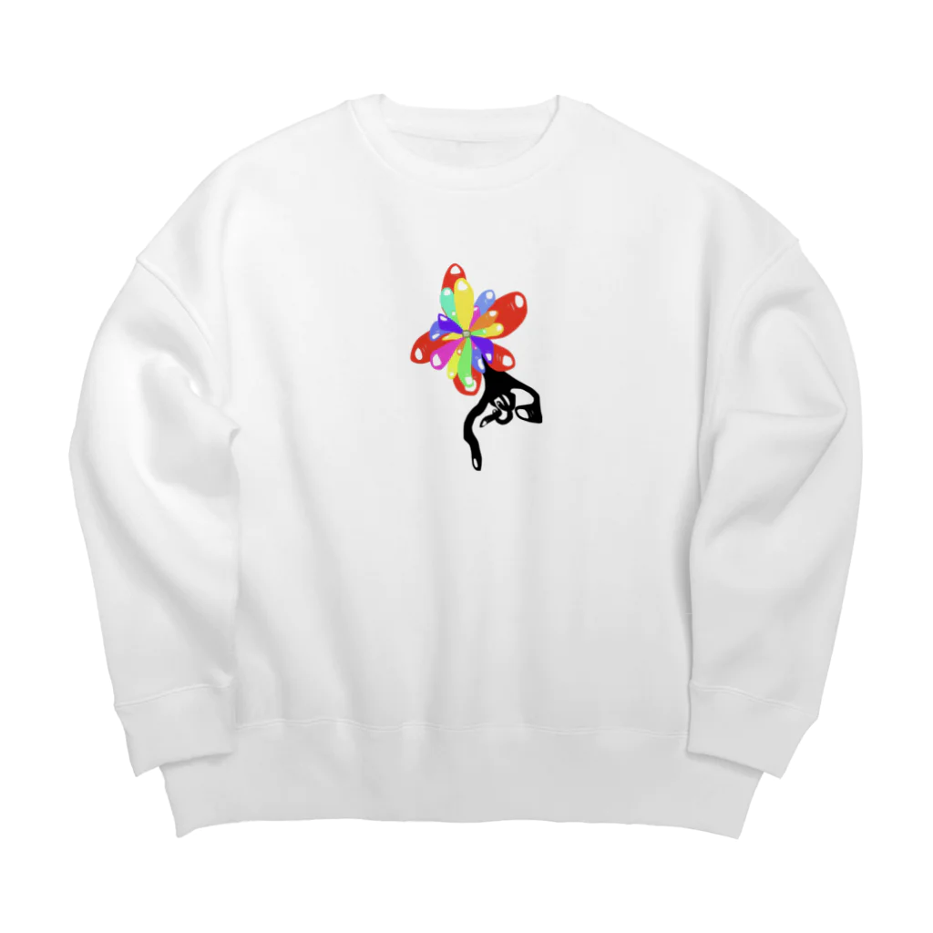 kyo_asukeraの花火指 Big Crew Neck Sweatshirt