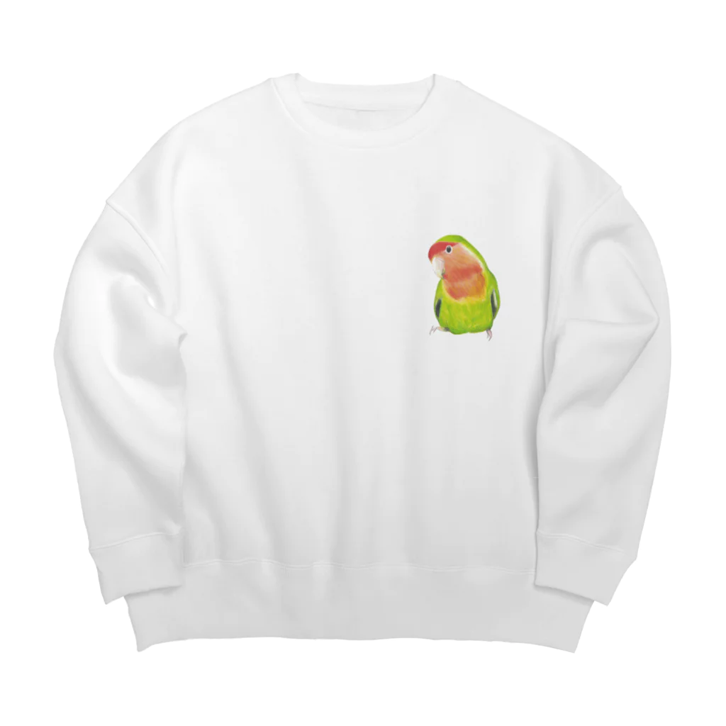 森図鑑の[森図鑑]コザクラインコ ノーマル Big Crew Neck Sweatshirt