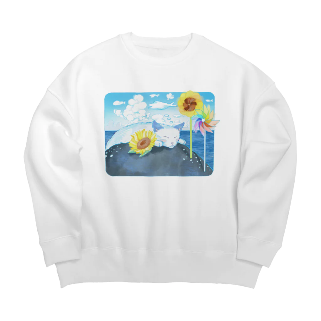 ahihoの夢見る海の猫ちゃん Big Crew Neck Sweatshirt