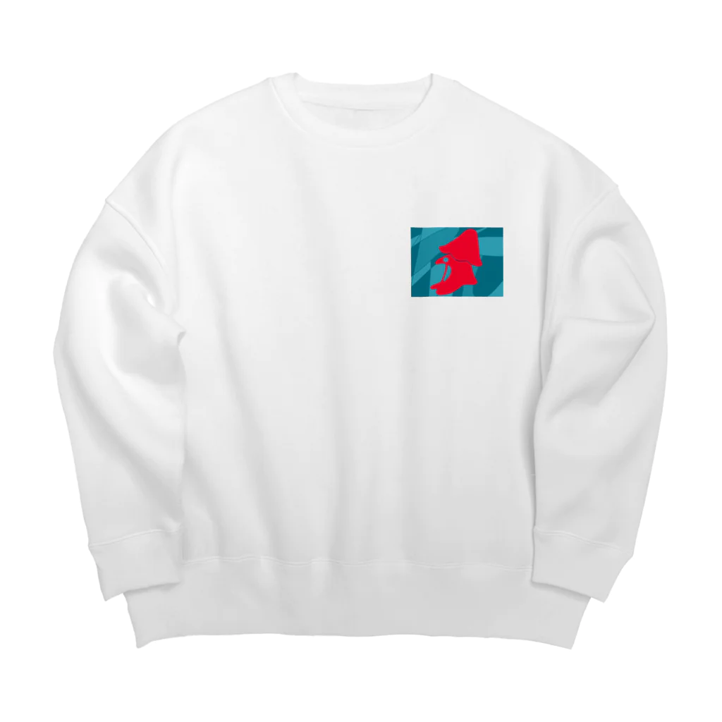 高橋わたがしのわたがしデザイン（青・赤） Big Crew Neck Sweatshirt