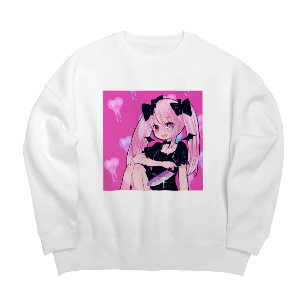 あくむ病院の包丁少女 Big Crew Neck Sweatshirt