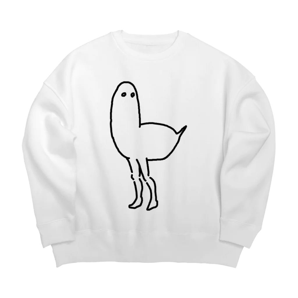 MAUMEEの人間の足がはえた鳥 Big Crew Neck Sweatshirt