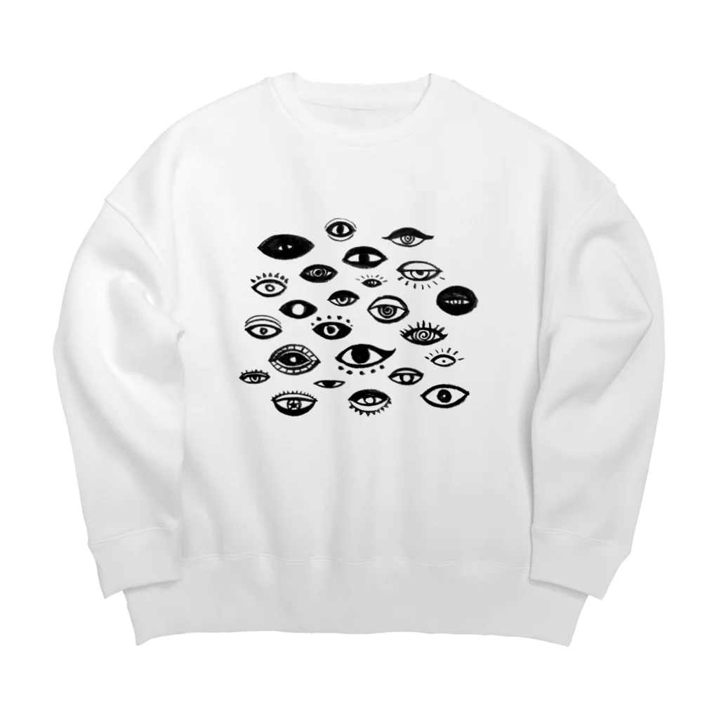 IZANAMI by Akane Yabushitaの千の瞳（The Observer Is the Observed） - 黒 Big Crew Neck Sweatshirt