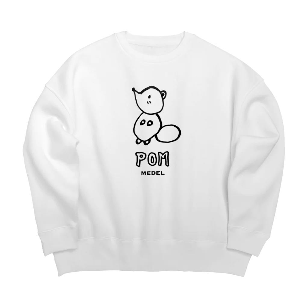 MedelBox™️ のしあわせの白い狸のポン(手描きver.) Big Crew Neck Sweatshirt