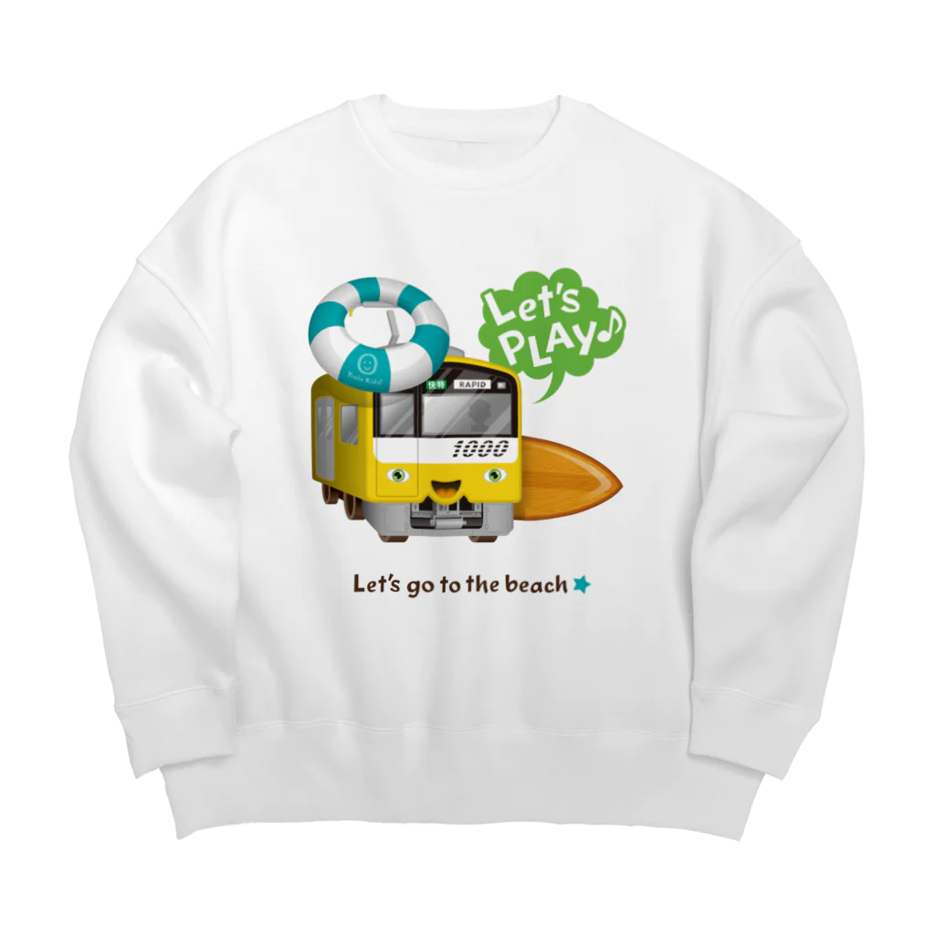 Train Kids! SOUVENIR SHOPの黄色い電車 「 海へ行こう 」 ビッグシルエットスウェット