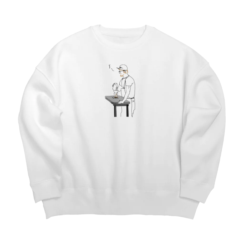 Heiwaのコーヒーおじさん Big Crew Neck Sweatshirt