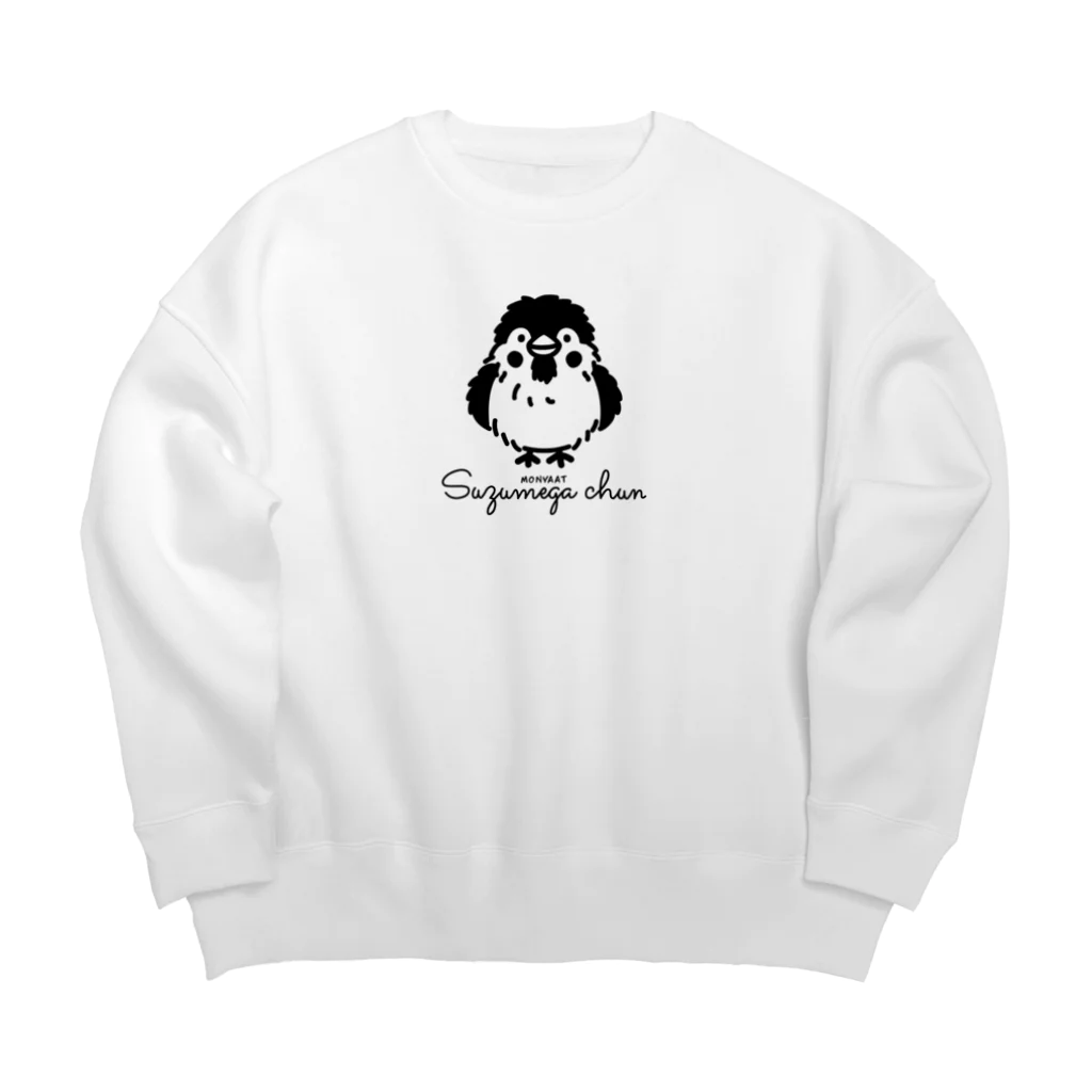 イラスト MONYAAT のぶわっとな スズメがちゅんB*M配置 Big Crew Neck Sweatshirt